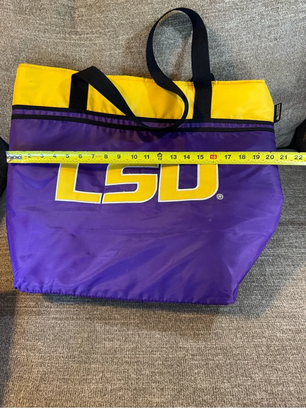 LSU Tigers insulated thermal tote bag, purple/gold Louisiana State University